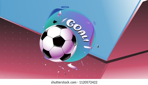 Soccer Vector illustration. Geometric background template of football game banner and poster.
