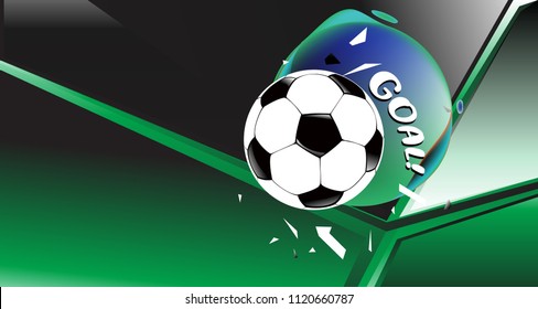 Soccer Vector illustration. Geometric background template of football game banner and poster.