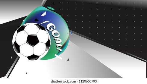 Soccer Vector illustration. Geometric background template of football game banner and poster.