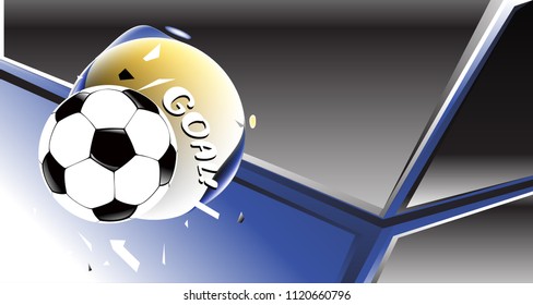 Soccer Vector illustration. Geometric background template of football game banner and poster.