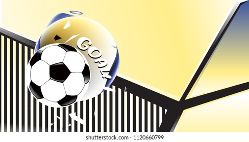 Soccer Vector illustration. Geometric background template of football game banner and poster.