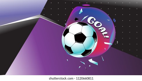 Soccer Vector illustration. Geometric background template of football game banner and poster.