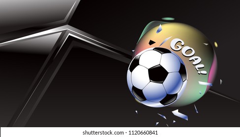 Soccer Vector illustration. Geometric background template of football game banner and poster.