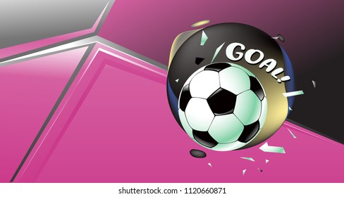 Soccer Vector illustration. Geometric background template of football game banner and poster.