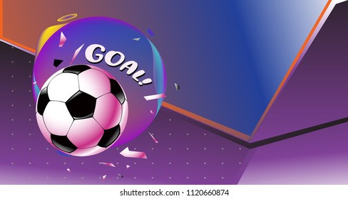 Soccer Vector illustration. Geometric background template of football game banner and poster.