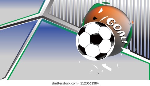 Soccer Vector illustration. Geometric background template of football game banner and poster.