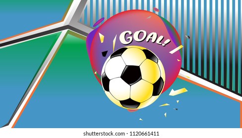 Soccer Vector illustration. Geometric background template of football game banner and poster.