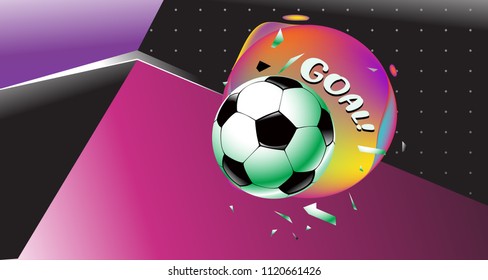 Soccer Vector illustration. Geometric background template of football game banner and poster.