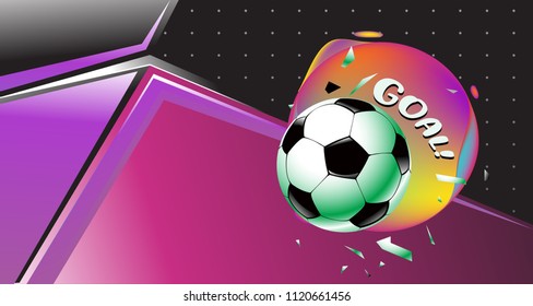 Soccer Vector illustration. Geometric background template of football game banner and poster.