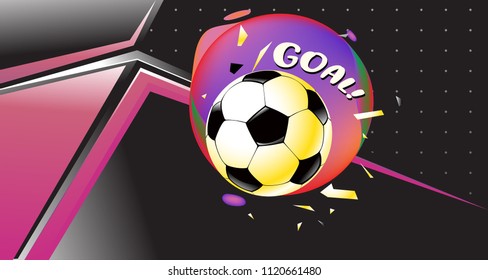 Soccer Vector illustration. Geometric background template of football game banner and poster.