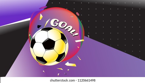 Soccer Vector illustration. Geometric background template of football game banner and poster.