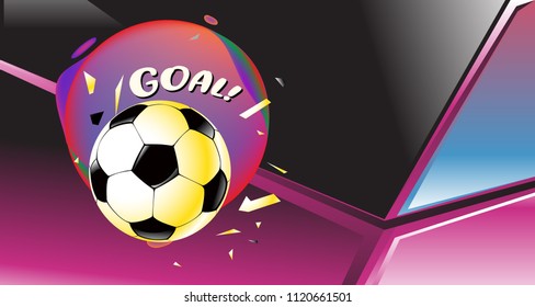 Soccer Vector illustration. Geometric background template of football game banner and poster.