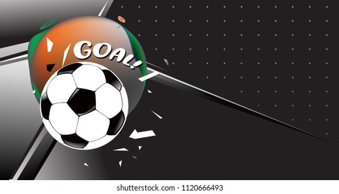 Soccer Vector illustration. Geometric background template of football game banner and poster.
