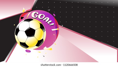 Soccer Vector illustration. Geometric background template of football game banner and poster.