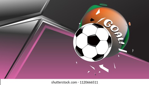 Soccer Vector illustration. Geometric background template of football game banner and poster.