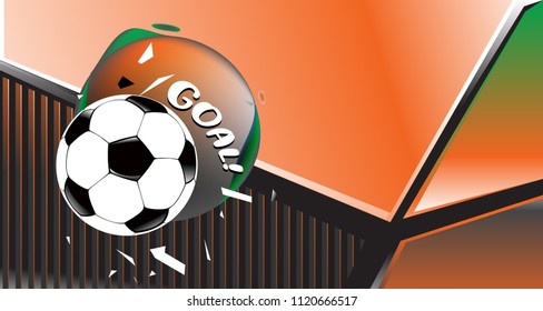 Soccer Vector illustration. Geometric background template of football game banner and poster.