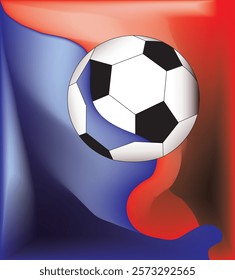 Soccer Vector illustration with liquid. Background and template of football game banner and poster.football with liquid art