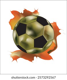 Soccer Vector illustration with liquid. Background and template of football game banner and poster.football with liquid art