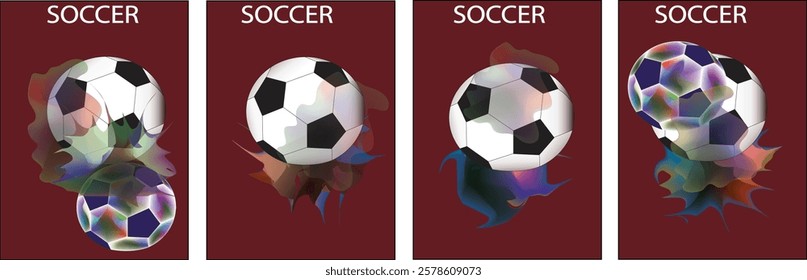 Soccer Vector illustration with liquid. Background and template of football game banner and poster.football with liquid art.eps10