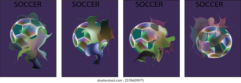 Soccer Vector illustration with liquid. Background and template of football game banner and poster.football with liquid art.eps10