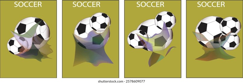 Soccer Vector illustration with liquid. Background and template of football game banner and poster.football with liquid art.eps10