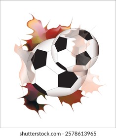 Soccer Vector illustration with liquid. Background and template of football game banner and poster.football with liquid art.eps10