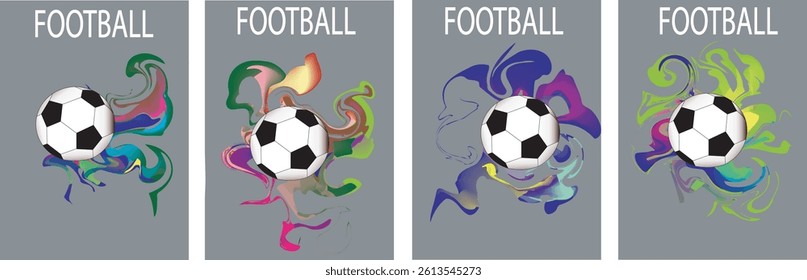 Soccer Vector illustration with liquid. Background and template of football game banner and poster.football with liquid art
