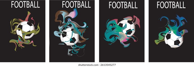 Soccer Vector illustration with liquid. Background and template of football game banner and poster.football with liquid art
