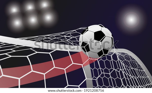 \
Soccer ,Vector illustration on big match in stadium \
background , illustration in football big match, Finally,\
Goal!!!!!!!  
