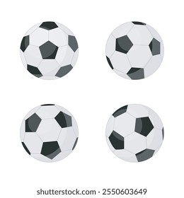 Ilustración vectorial de fútbol sobre fondo blanco. El fútbol es un deporte popular. Colección de fútbol.