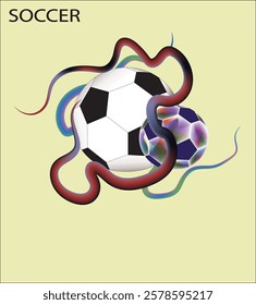 Soccer Vector illustration.eps10 Background and template of football game banner and poster.football logo