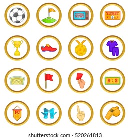 Soccer vector set in cartoon style isolated on white background