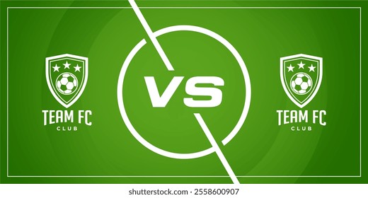 Soccer versus scoreboard background big match team template design. Sports vs match day for banner, poster, web. vector illustration