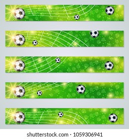 Soccer web banners vector templates collection