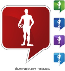 Soccer web button isolated on a background