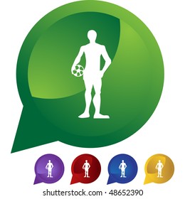Soccer web button isolated on a background