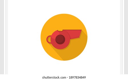 Soccer Whistle flat icon vector template, Soccer icon concepts, Creative design