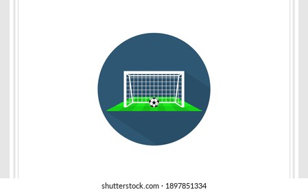 Soccer Wicket flat icon vector template, Soccer icon concepts, Creative design