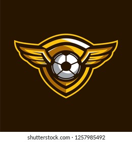 Soccer Wing Shield Logo Designs Sports