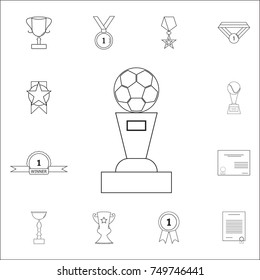Soccer Winner Cup Icon. Set of prizes icons. Web Icons Premium quality graphic design. Signs, outline symbols collection, simple icons for websites, web design, mobile app On White Background