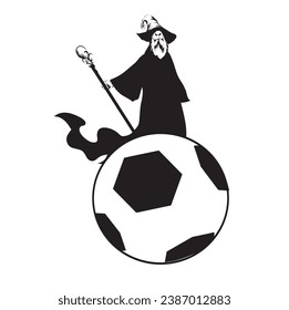 Asistente De Fútbol Lpgo Mascota Blanco Y Negro - Vector