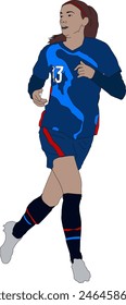 Soccer Woman Vector Flat Illustration