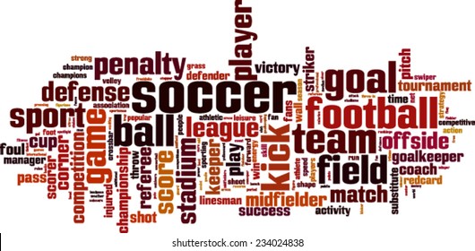 Soccer word cloud concept. Vector illustration