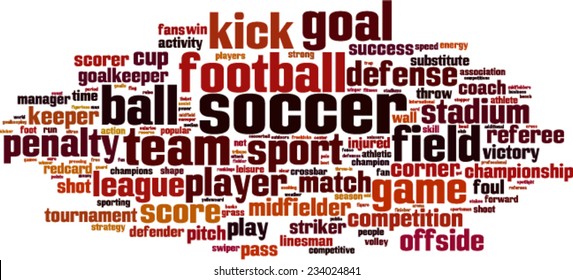 Soccer word cloud concept. Vector illustration