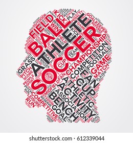 soccer word cloud head typography