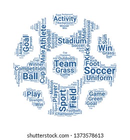 soccer word cloud. tag cloud about soccer