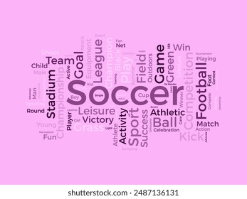 Soccer wordcloud template. Sport concept vector background.