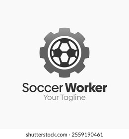 Soccer Worker Logo Design Template. Good for Business, Agency, Community and Organization.