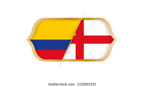 Soccer world championship Colombia vs England. Vector illustration.