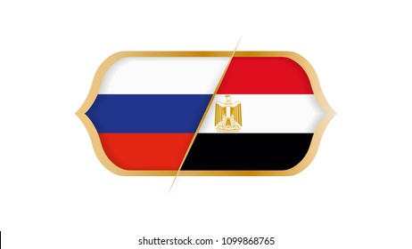 Soccer world championship Russia vs Egypt. Vector illustration.